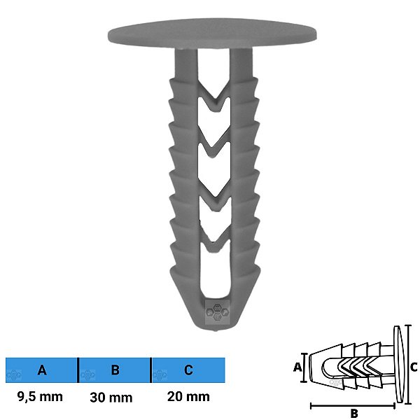 Grampo Presilha 9,5X30X20mm