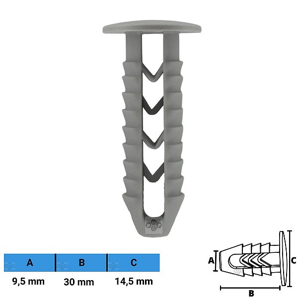 Grampo Presilha 9,5X30X14,5mm