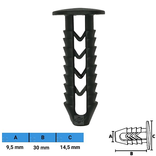 Grampo Presilha 9,5X30X14,5mm