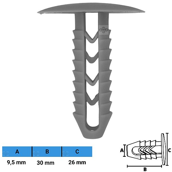 Grampo Presilha 9,5X30X26mm