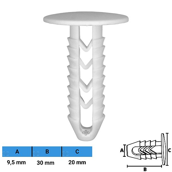Grampo Presilha 9,5X30X20mm