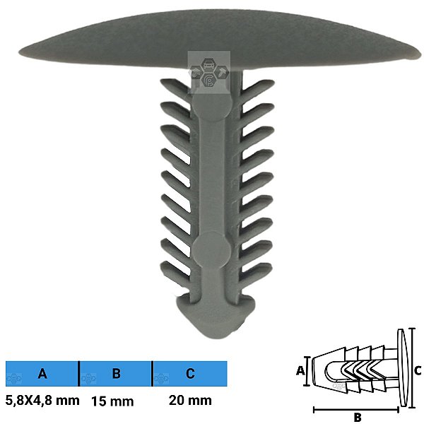 Grampo Presilha 5,8X4,8X15X20mm