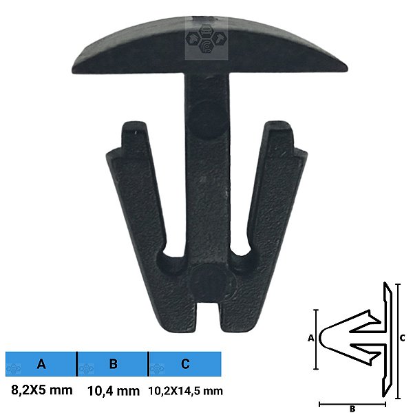 Grampo Presilha 8,2X5X10,4X10,2X14,5mm