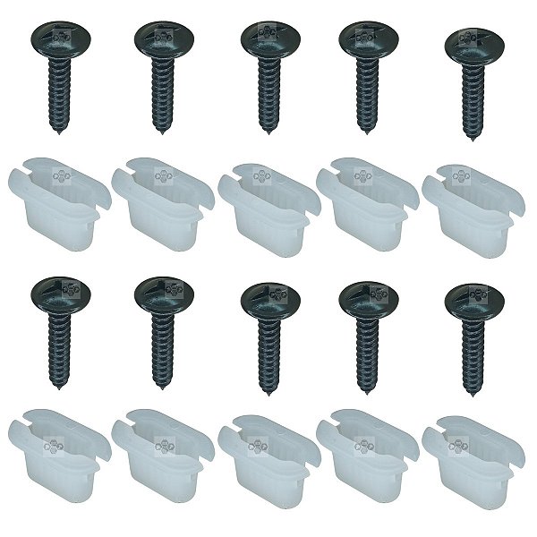10 Bucha + 10 Parafuso Moldura Externa Renault Clio 1998/2016