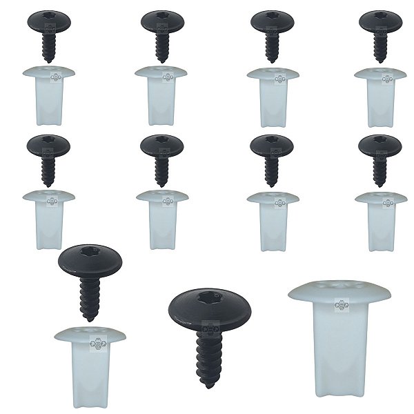 10 Bucha + 10 Parafuso Parachoque Citroen C3 2004/2012
