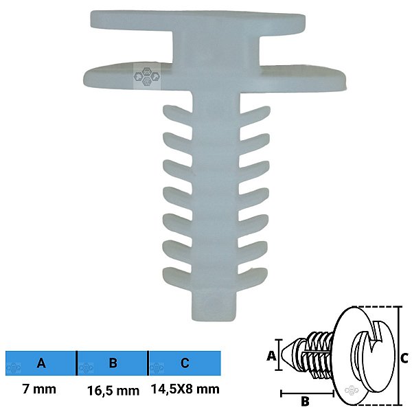 Grampo Presilha 7X16,5X14,5X8mm