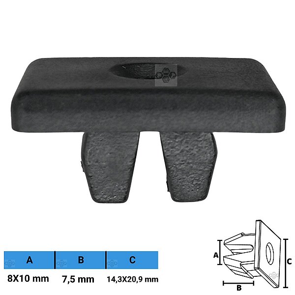 Grampo Presilha 8X10X7,5X14,3X20,9mm