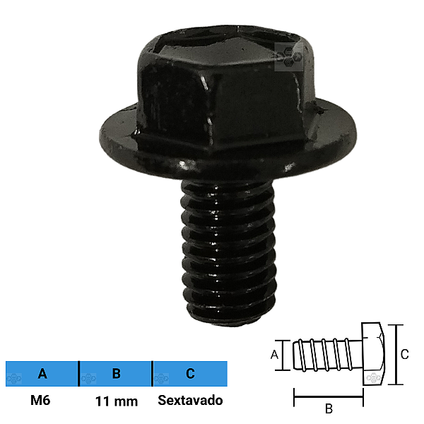 Parafuso Automotivo Sextavado M6 X 11mm