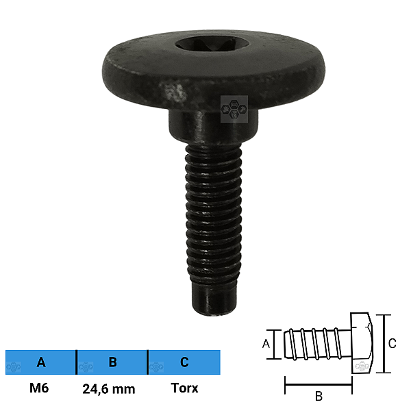 Parafuso Automotivo Torx M6 X 24,6mm