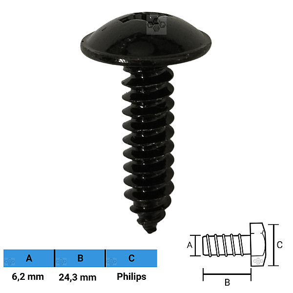 Parafuso Automotivo Philips 6,2 X 24,3mm