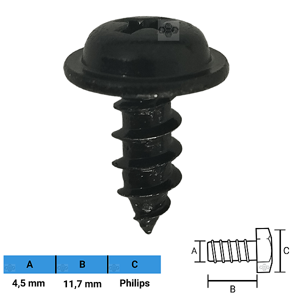Parafuso Automotivo Philips 4,5 X 11,7mm