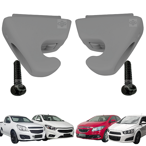 Grampo Presilha Suporte Quebra Sol Chevrolet GM Prisma 2013/2018 Cinza