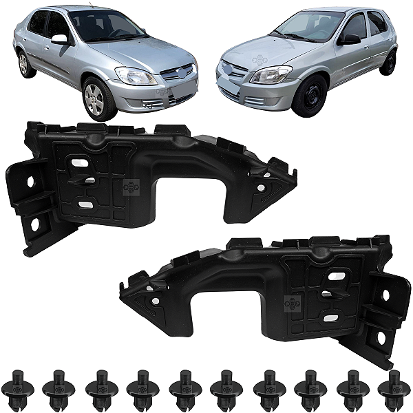 Par Suporte Guia Parachoque Dianteiro Para Chevrolet Prisma 2008/2012