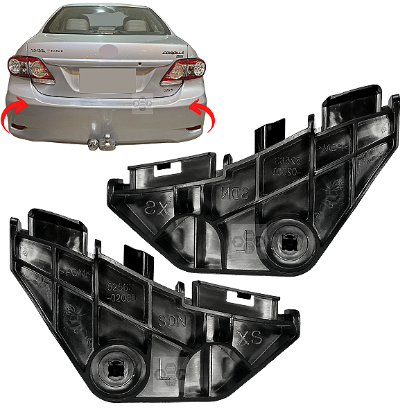 Par Guia Parachoque Suporte Traseiro Toyota Corolla 2009/2012
