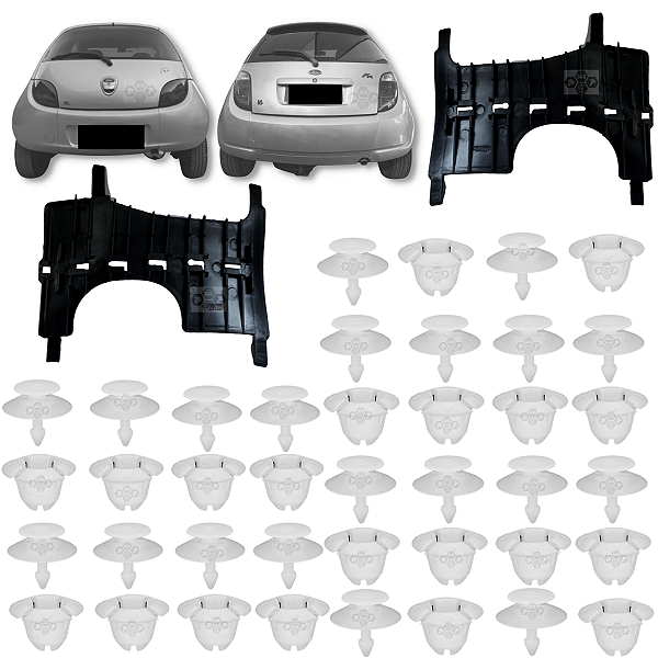 Kit Guia Suporte Parachoque Traseiro Ford Ka 1997/2008