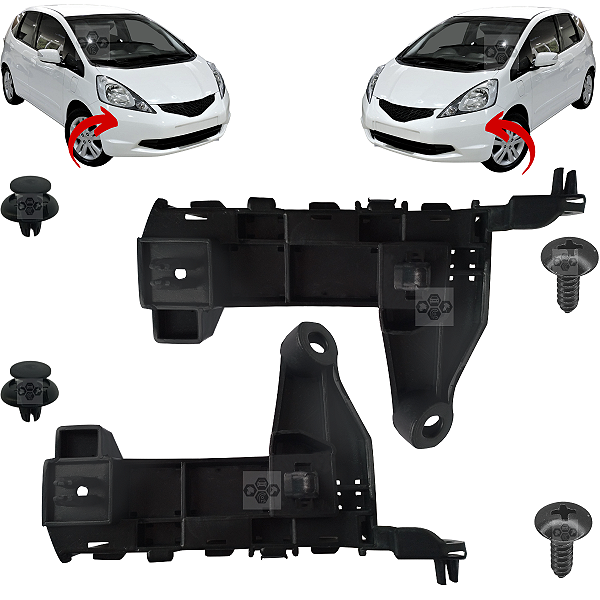 Par Guia Suporte Parachoque Dianteiro Honda Fit 2009/2012