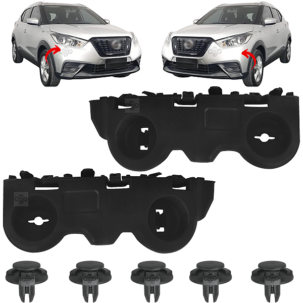 Par Guia Suporte Parachoque Dianteiro Nissan Kicks 2016/2021