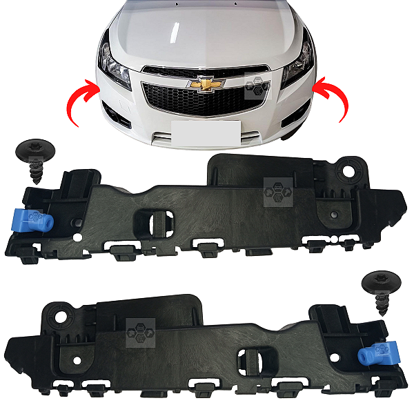 Par Guia Suporte Parachoque Dianteiro Chevrolet GM Cruze 2012/2016