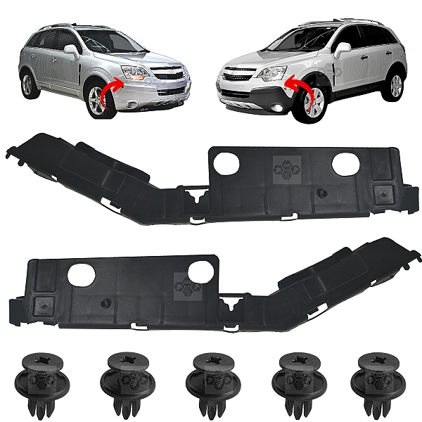 Par Guia Suporte Parachoque Dianteiro Chevrolet GM Captiva 2009/2015