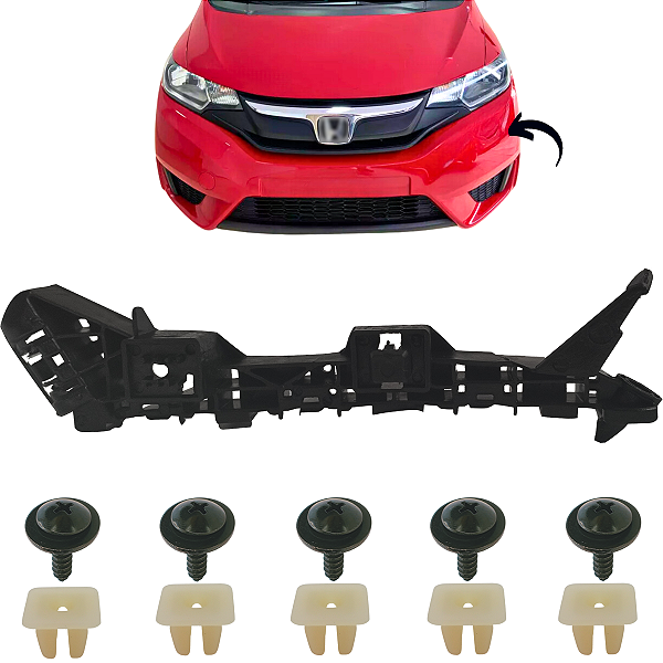 01 Guia Parachoque Suporte Dianteiro Honda Fit 2015/2020 - Lado Esquerdo