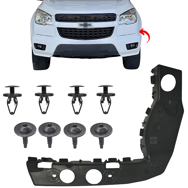 01 Guia Parachoque Suporte Dianteiro Chevrolet GM S10 2012/2016 - Lado Esquerdo