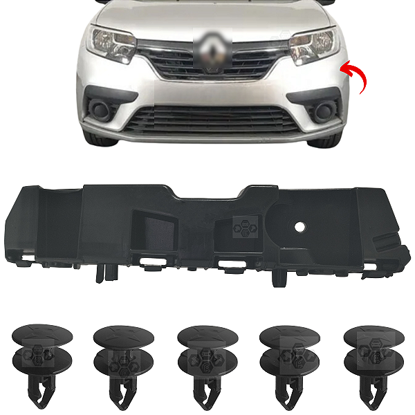 01 Guia Parachoque Suporte Dianteiro Renault Sandero 2020/2023 - Lado Esquerdo