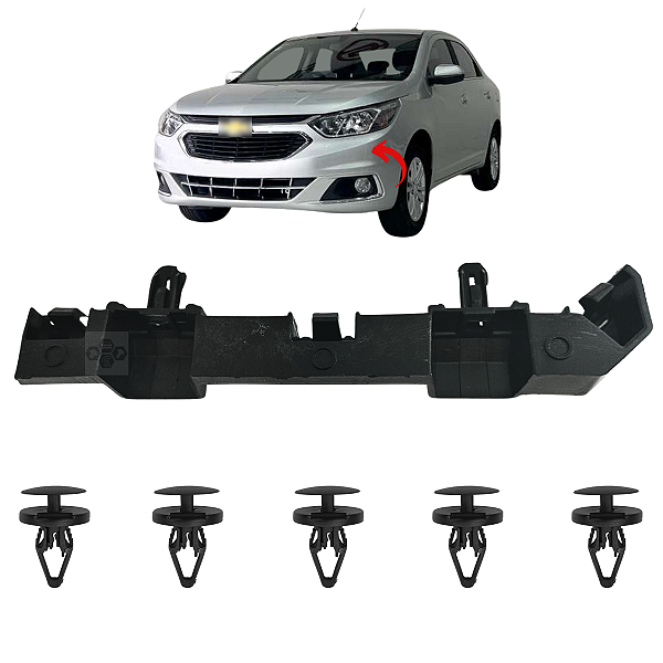 01 Guia Parachoque Suporte Dianteiro Chevrolet GM Cobalt 2017/2020 - Lado Esquerdo
