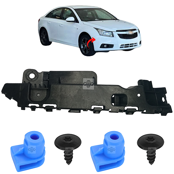 01 Guia Parachoque Suporte Dianteiro Chevrolet GM Cruze 2012/2016 - Lado Direito