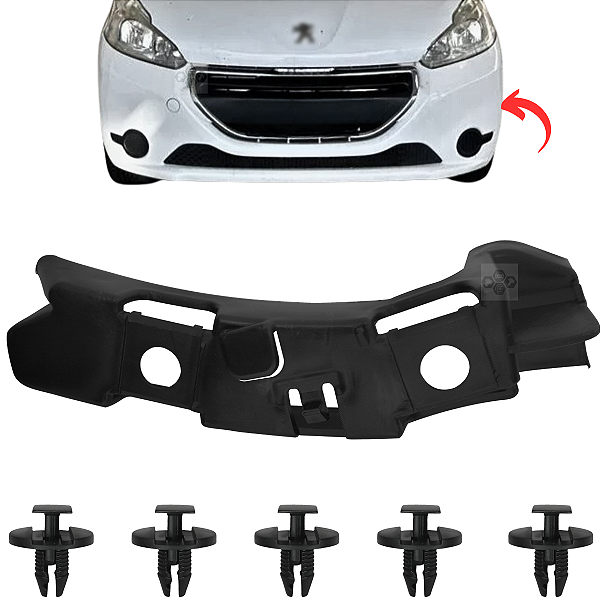 01 Guia Parachoque Suporte Dianteiro Peugeot 208 2012/2020 - Lado Esquerdo