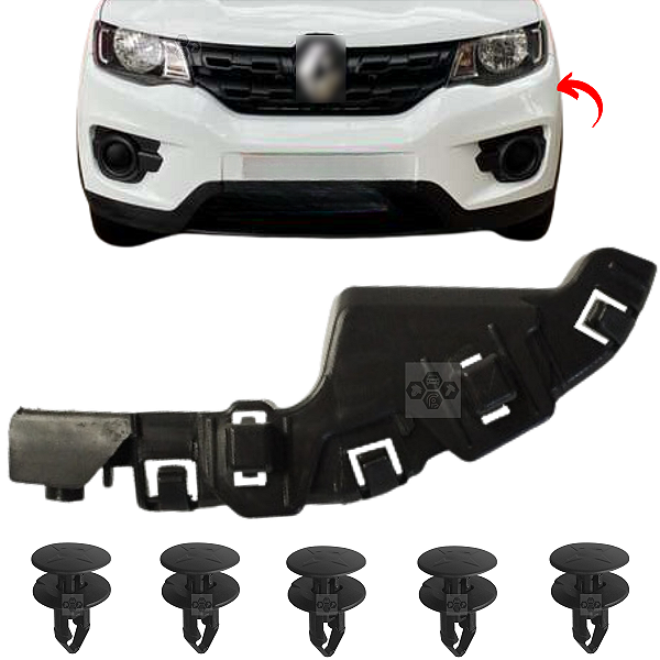 01 Guia Parachoque Suporte Dianteiro Renault Kwid 2017/2020 - Lado Esquerdo
