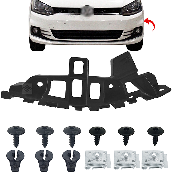 01 Guia Parachoque Suporte Dianteiro Volkswagen Fox 2015/2019 - Lado Esquerdo