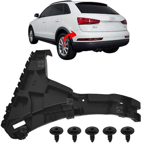 01 Guia Parachoque Suporte Traseiro Para Audi Q3 2016/2019 - Lado Esquerdo