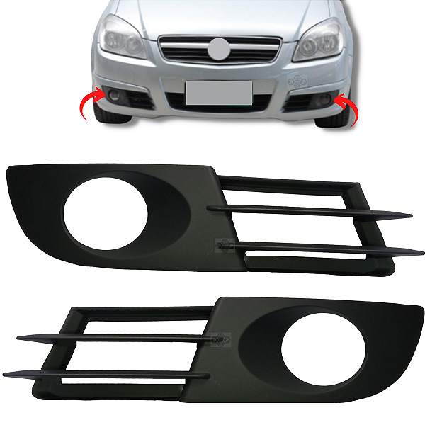 Par Moldura Grade Farol De Milha Para Chevrolet Gm Vectra 2006/2009