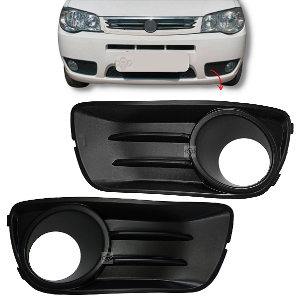 Par Moldura Grade Farol De Milha Para Fiat Siena 2004/2018