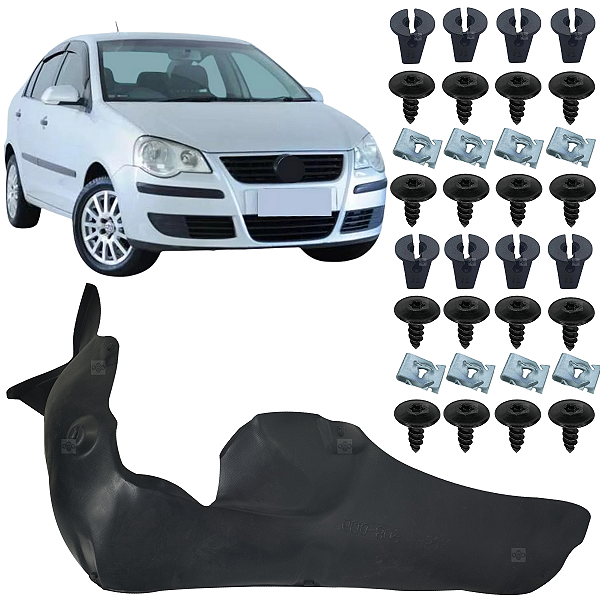 01 Capa Roda Parabarro Dianteiro Volkswagen Polo 2004/2011  - Lado Esquerdo