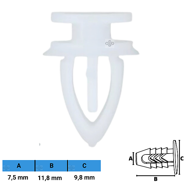 Grampo Presilha 7,5 X 11,8 X 9,8mm