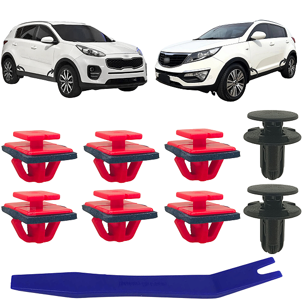 08 Grampo Presilha Moldura Paralama Kia Sportage 2015/2022