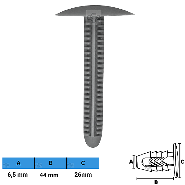 Grampo Presilha 6,5X44X26mm