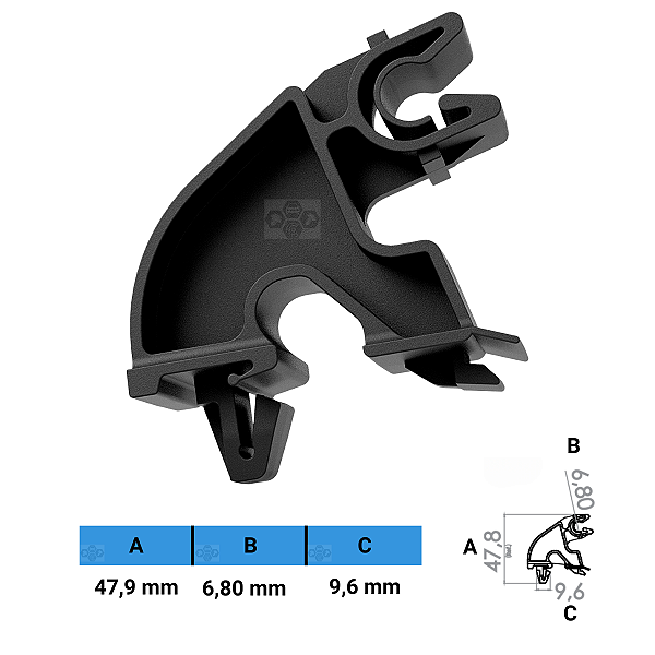 Grampo Presilha 47,9X6,8X9,6mm
