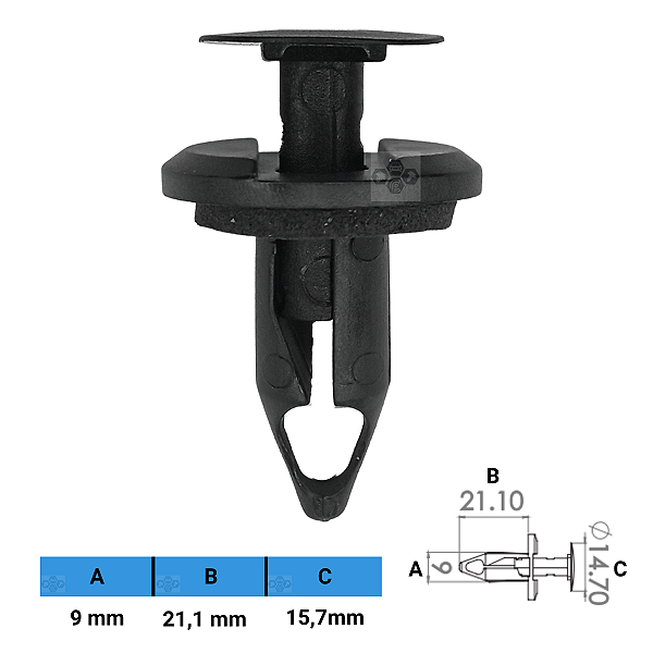 Grampo Presilha 9X21,1X15,7mm