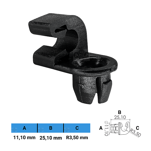 Grampo Presilha 11,10X25,10XR3,50mm