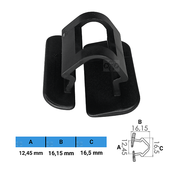 Grampo Presilha 12,45X16,15X16,5mm