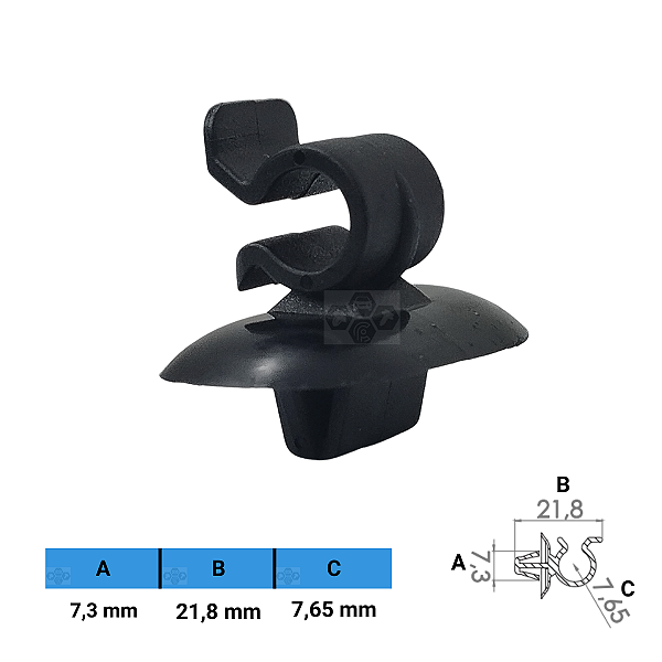 Grampo Presilha 7,3X21,8X7,65mm