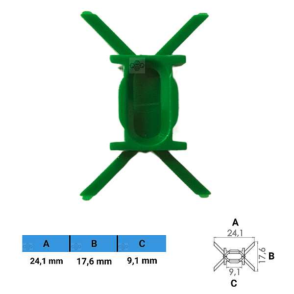 Grampo Presilha 24,1X17,6X9,1mm