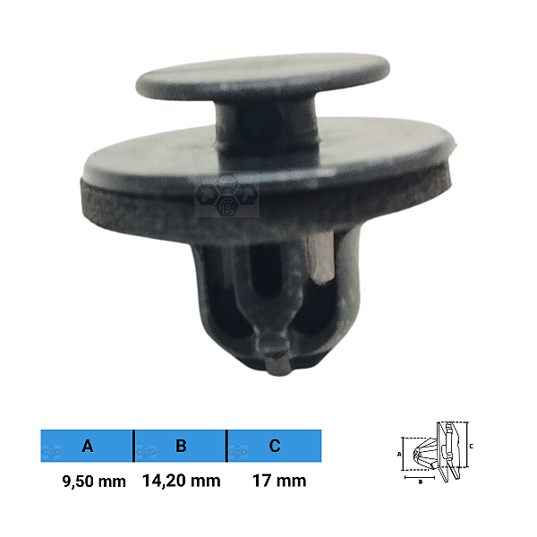 Grampo Presilha 9,50X14,20X17mm