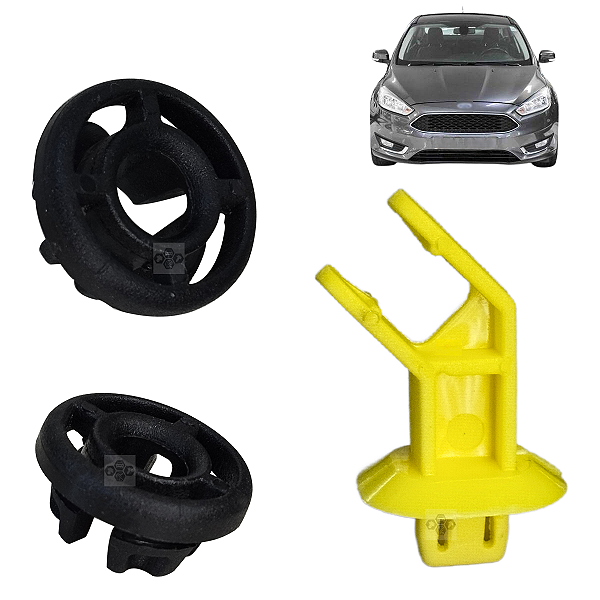 Kit Grampo Presilha Vareta do Capô Para Focus Hatch e Sedan 2016/2020