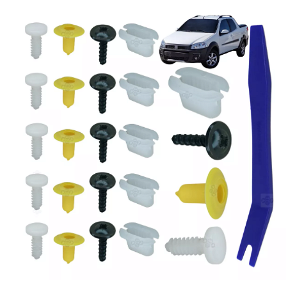24 Presilha Moldura Paralama Traseira Para Fiat Strada Locker 2018