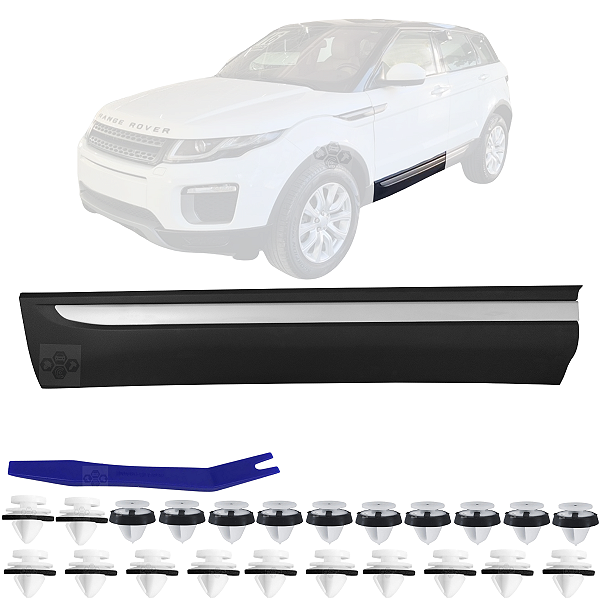 Moldura Friso Spoiler Aplique Porta Lateral Para Evoque Pure e Prestige 2012/2015 Dianteiro Passageiro LR080340
