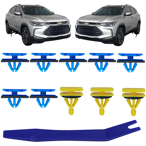 10 Grampo Presilha Moldura Lateral Porta Chevrolet GM Tracker 2020/2024