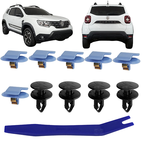 10 Grampo Presilha Moldura Soleira Porta Mala Renault Duster 2021/2025